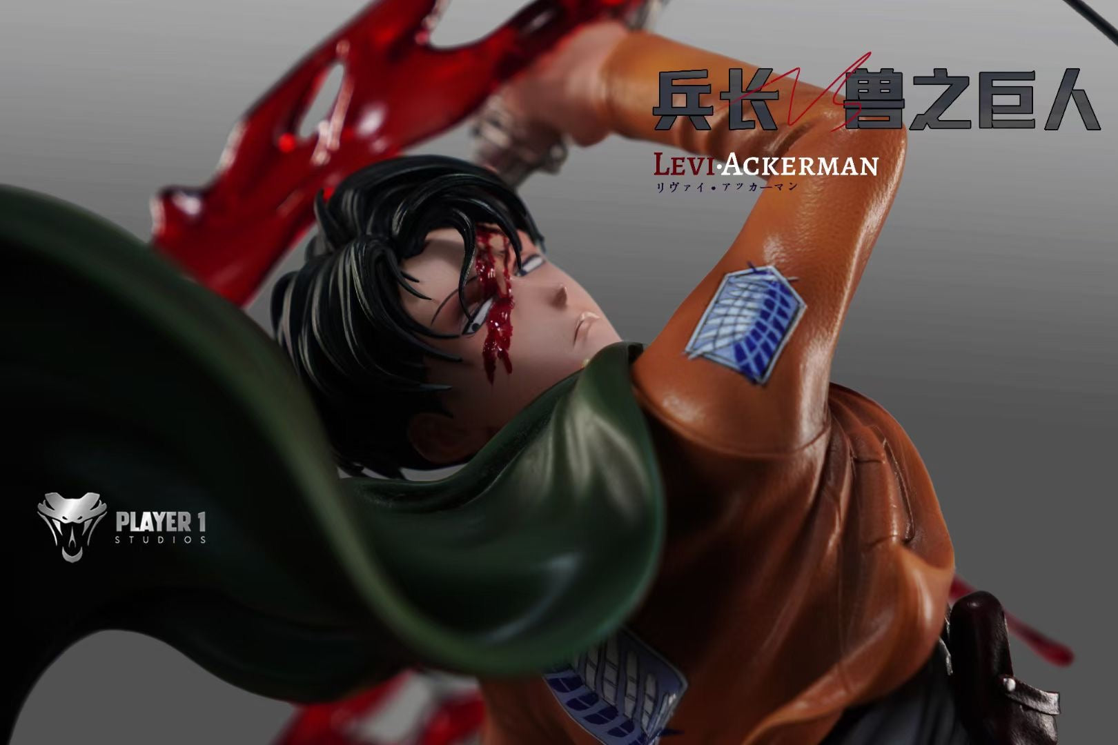 Custom Levi Ackerman vs Beast Titan Action Figure - Attack on Titan Anime Collectible for Fans, Display & Gifts - Player 1 Studio Exclusive