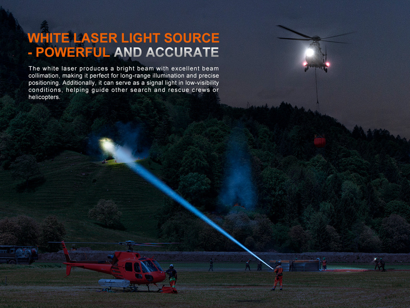 Fenix LR36R 2000 Lumen Rechargeable White Laser Flashlight - High Power Search Light for Camping, Hiking, Emergency & Outdoor Adventures
