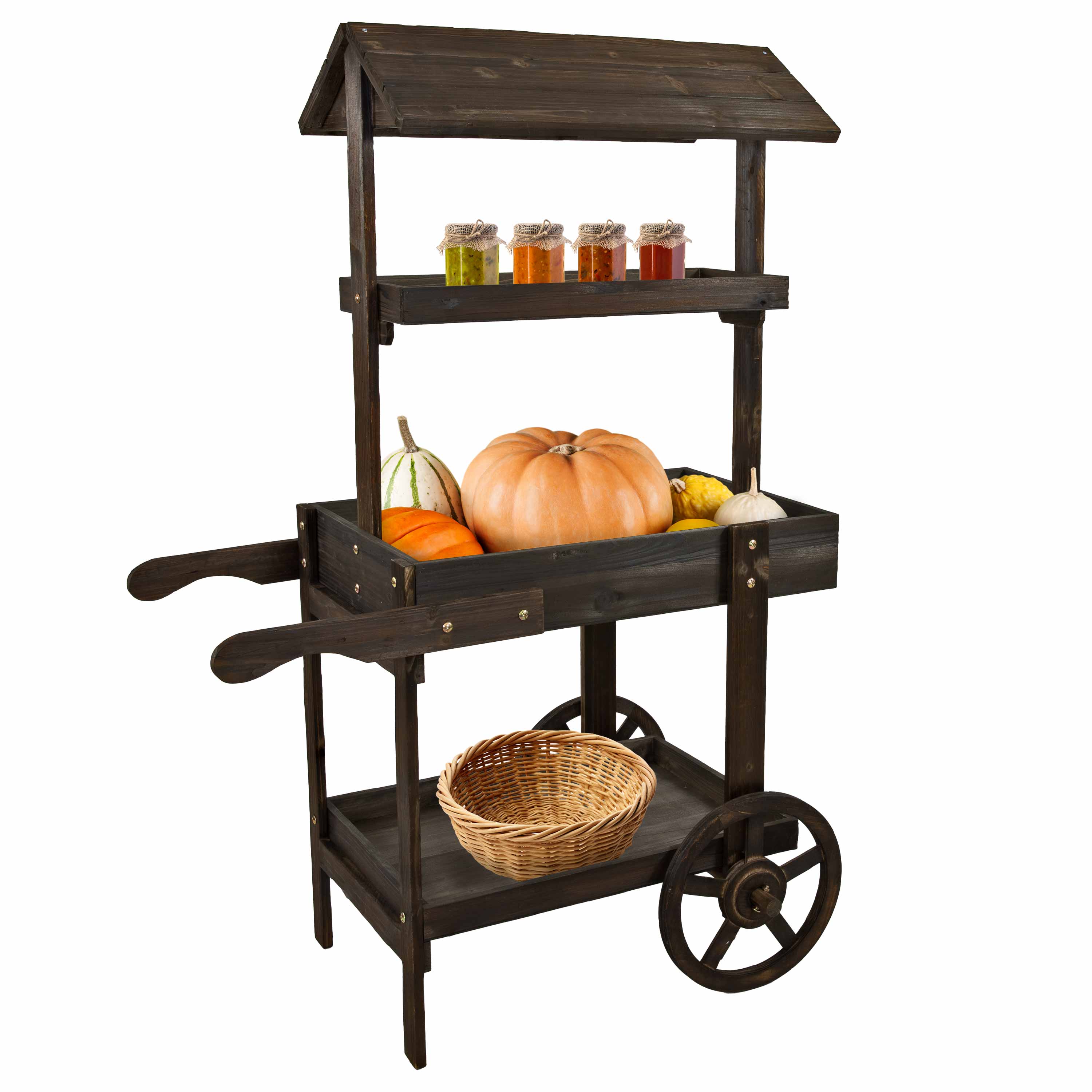 Sunnydaze Country Market Flower Cart Display Stand - 49.25