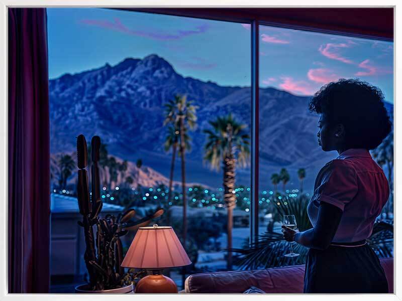 Palm Springs Evening Landscape Canvas Art Print - Desert Sunset Wall Decor for Living Room, Bedroom & Office