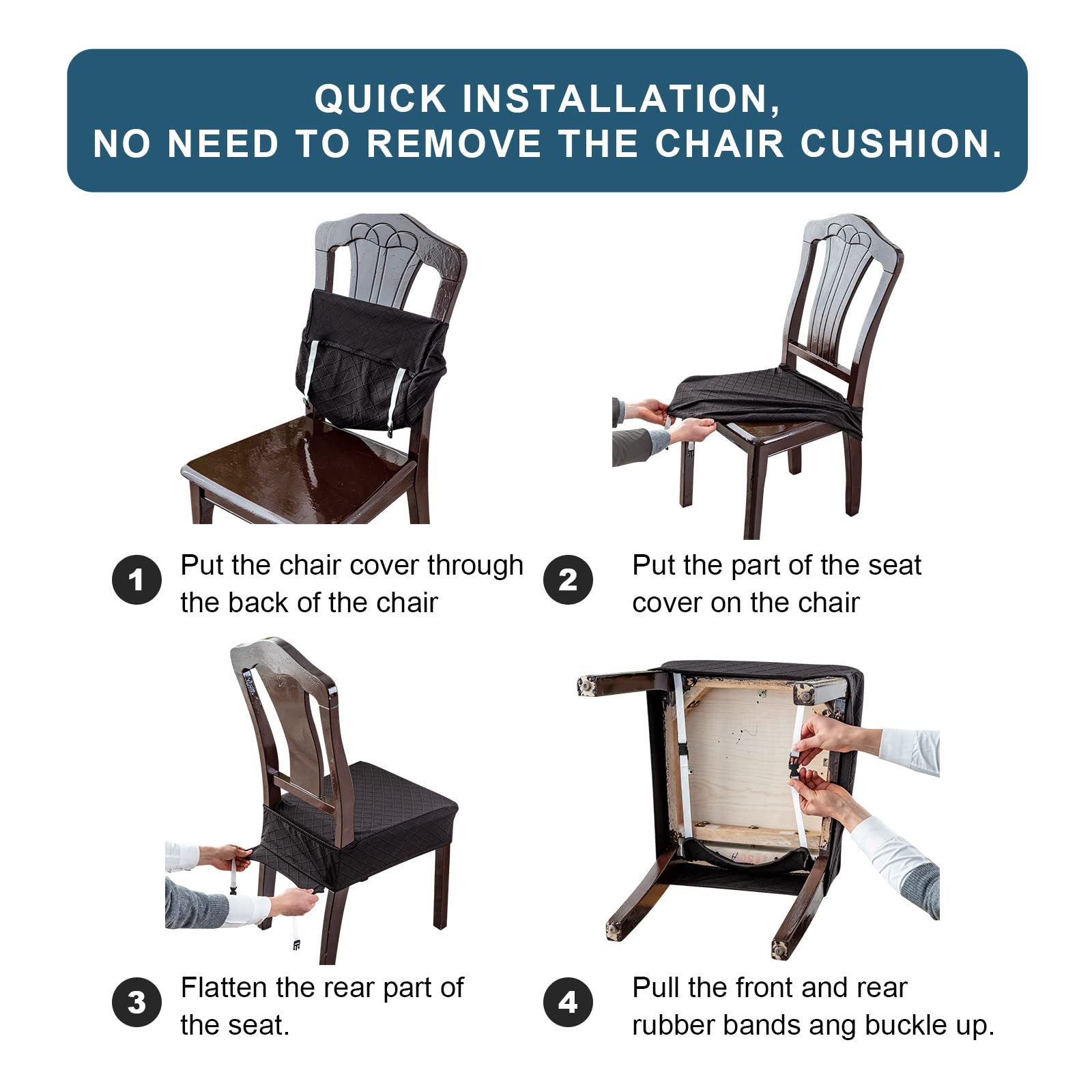 Waterproof Chair Covers for Dining Room - Durable Slipcovers for Kitchen & Dining Chairs - Spill & Stain Protection - Perfect for Family Meals, Parties & Everyday Use