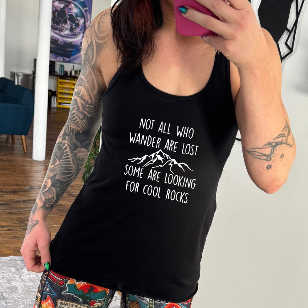Not All Who Wander Are Lost Some Are Looking For Cool Rocks T-Shirt - Funny Travel & Adventure Graphic Tee for Hiking, Camping & Outdoor Enthusiasts