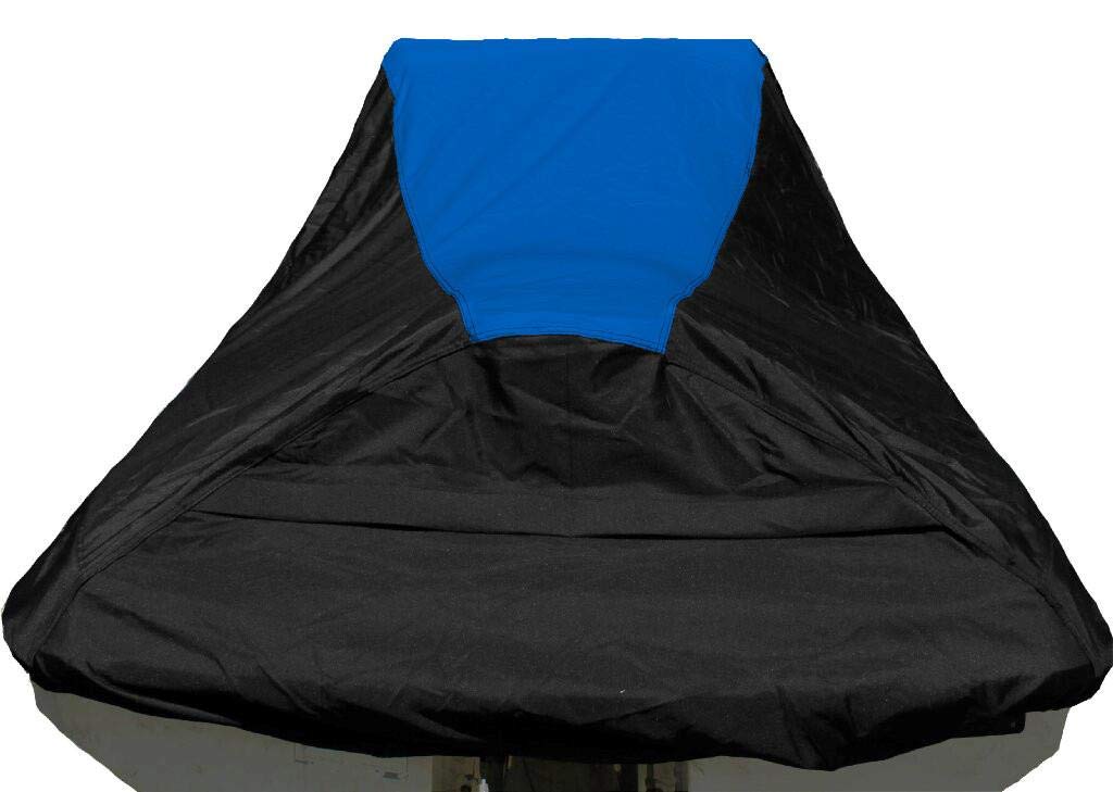 Heavy-Duty 600 Denier Waterproof Jet Ski Cover for Sea-Doo RX Di 2000-2003 Models | 2-Seater PWC Cover | Black/Blue | All-Weather Protection for Storage & Transport