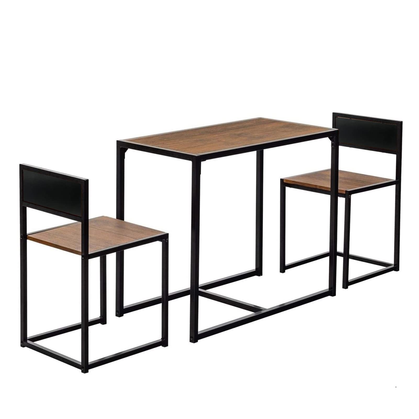 3-Piece Compact Dining Bar Table Set - Industrial Design Small Space Kitchen & Living Room Furniture | Perfect for Breakfast, Coffee, and Small Dining Areas
