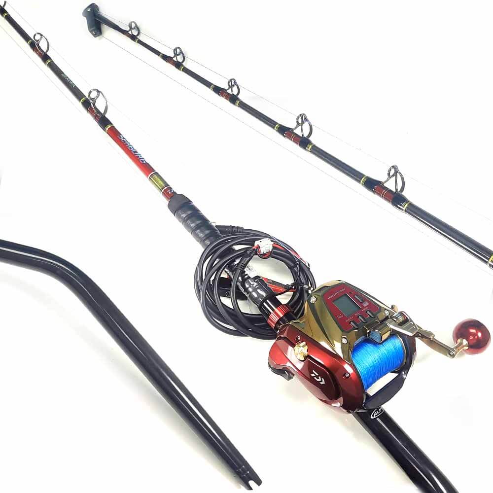 Daiwa Seaborg G 1200 Electric Fishing Reel with 6' 2-Piece Deep Drop Rod Combo & Braided Line - Perfect for Offshore Trolling & Deep Sea Fishing