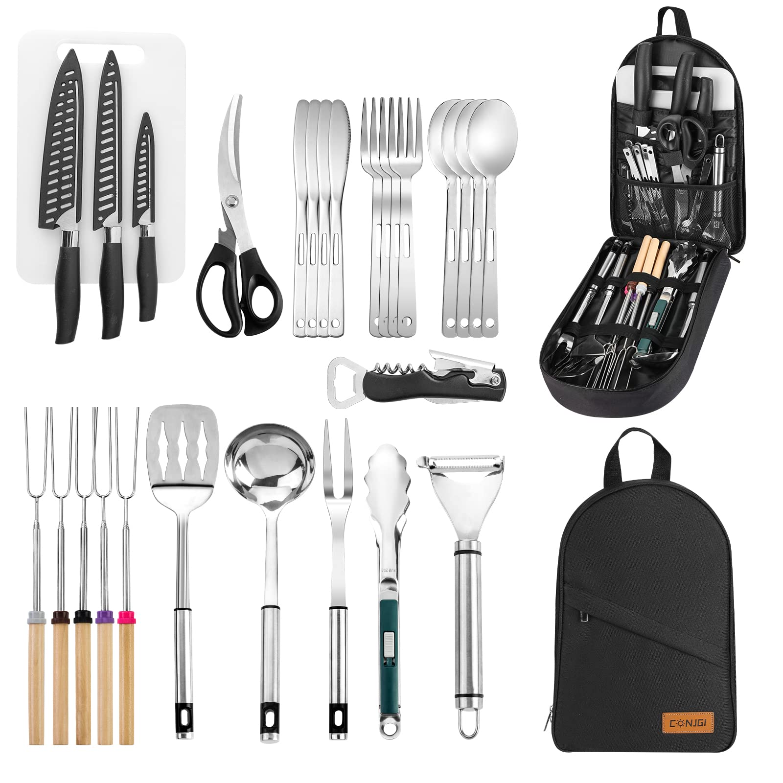 **Portable Camping Cookware Storage Bag - Waterproof & Durable Organizer for Knives, Forks, Spoons, Cutting Boards & Kitchen Utensils | Perfect for Outdoor Cooking, Picnics & RV Trips**