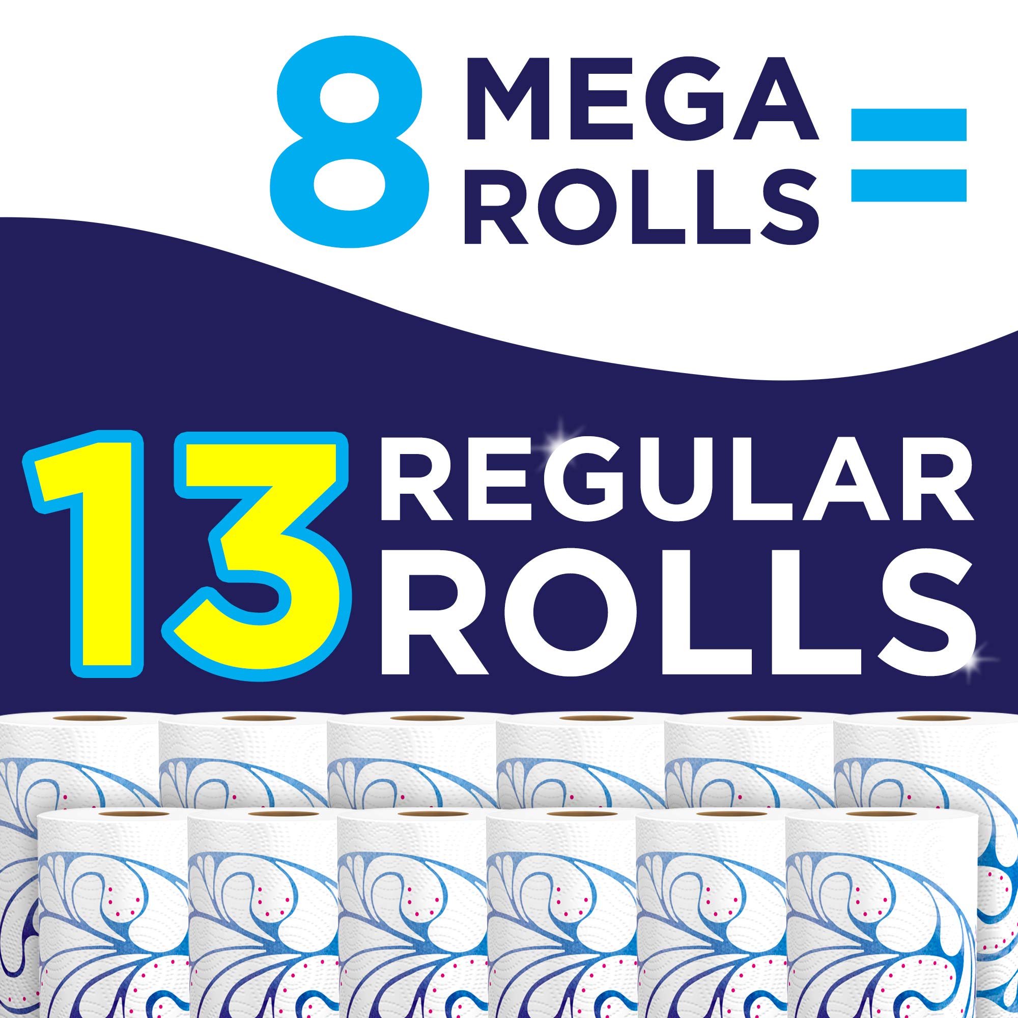 Sparkle Paper Towels, 8 Mega Rolls (Equal to 16 Regular Rolls) | Spirited Prints Design | Ultra Absorbent & Strong | Perfect for Kitchen Cleaning, Spills & Household Use
