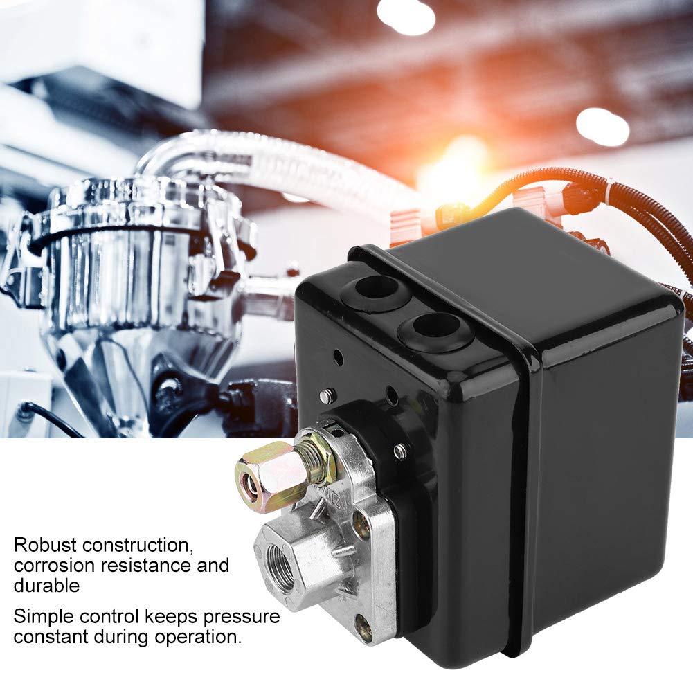 Air Compressor Pressure Control Switch - Heavy Duty Iron Construction for Stable Performance | Perfect for HVAC Systems, Pneumatic Tools & Industrial Machinery