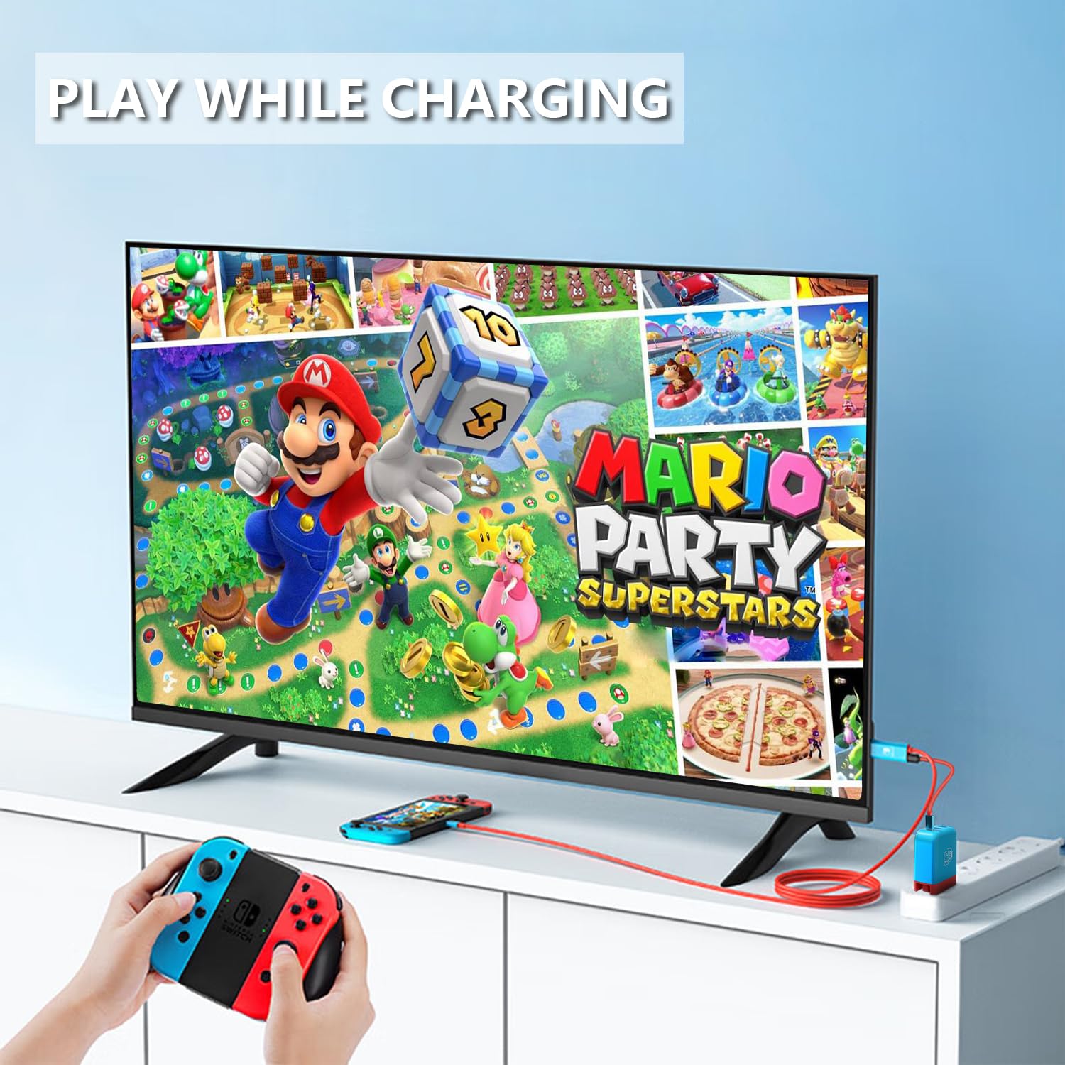 Nintendo Switch & OLED Dock - USB C to HDMI Adapter with 4K Charger Cable (2M/6.6FT) - Portable Docking Station for Laptop, iPhone 15, Samsung, Steam Deck - Perfect for Gaming, Travel & Home Entertainment