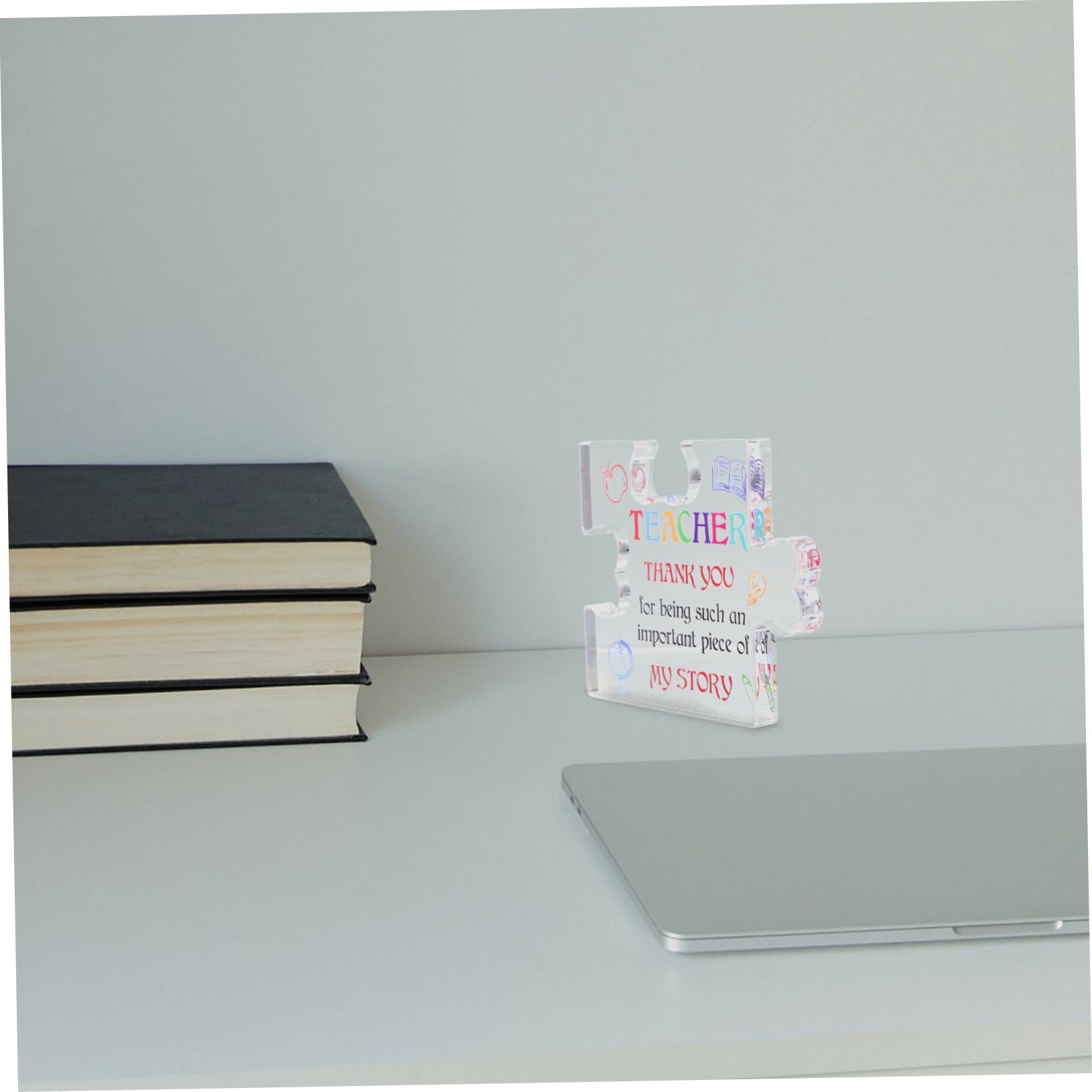 Lurrose Acrylic Puzzle Ornament Sign - Elegant Desk Decor for Teacher's Day Gift | Perfect for Classroom, Office & Home Decorations