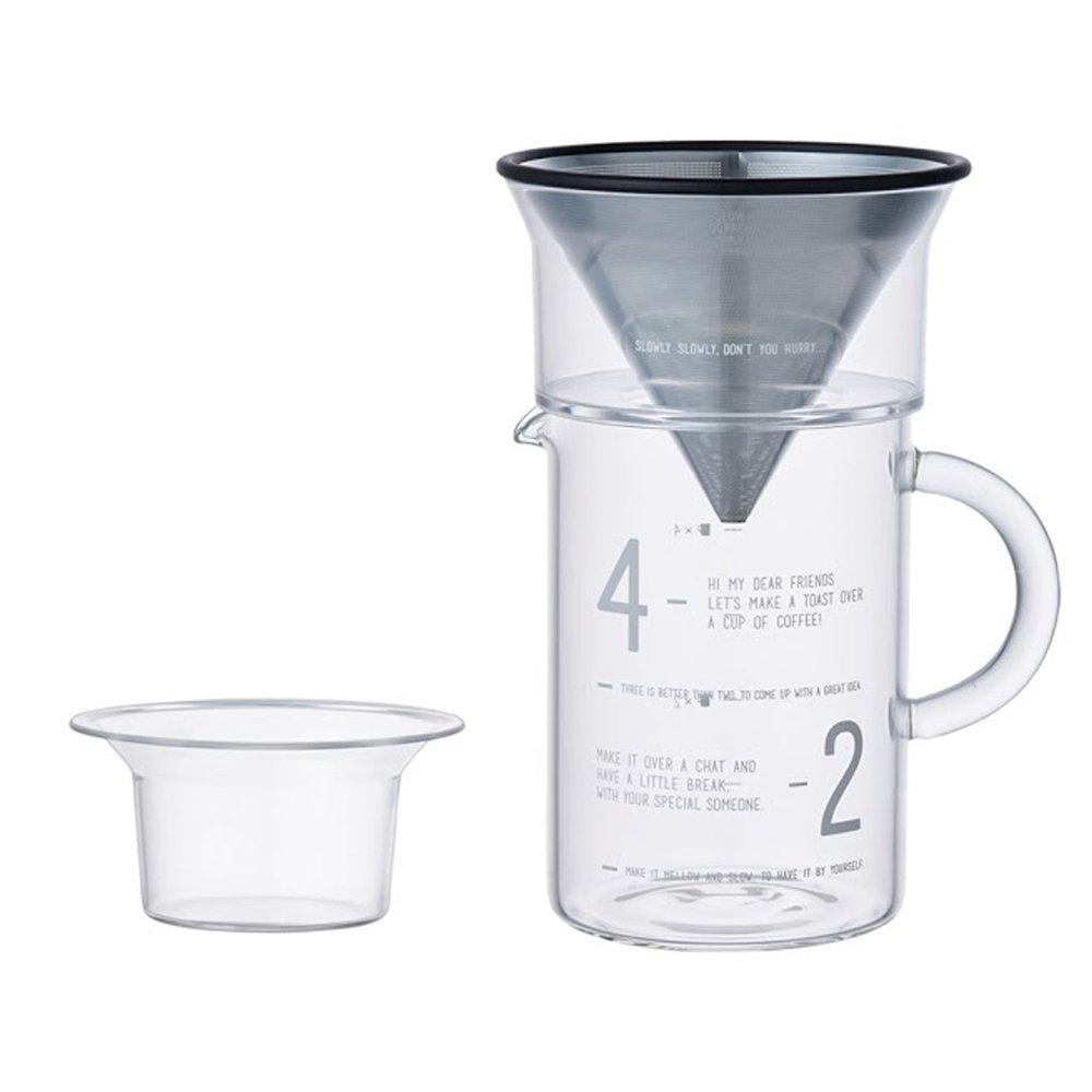 Premium Kinto Pour Over Coffee Maker with Stainless Steel Filter - Slow Drip Coffee Brewer for Home, Office & Camping - Perfect for Specialty Coffee Lovers & Baristas