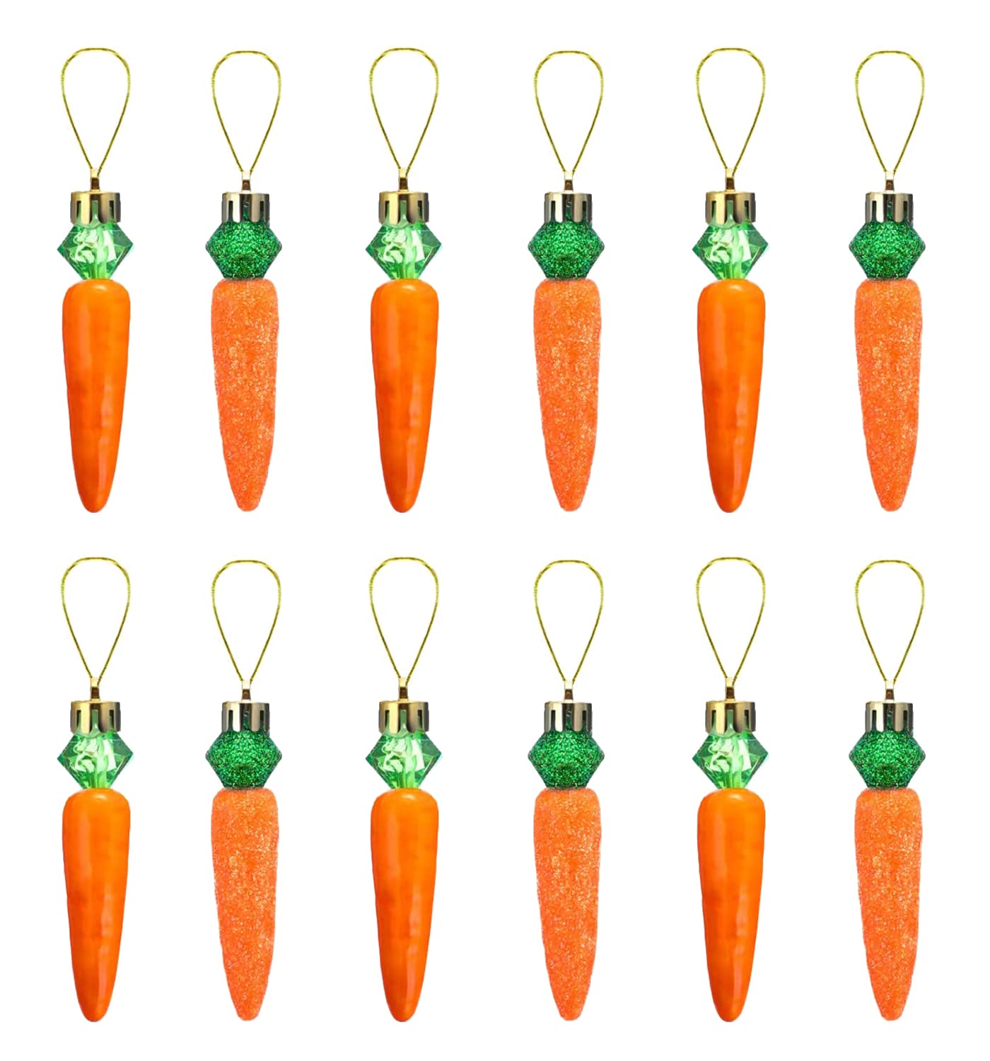 12 Pcs DIY Carrot Craft Ornaments - Easter Hanging Decorations for Home, Party & Gift - Perfect for Easter Egg Hunts, Spring Decor & Baby Showers