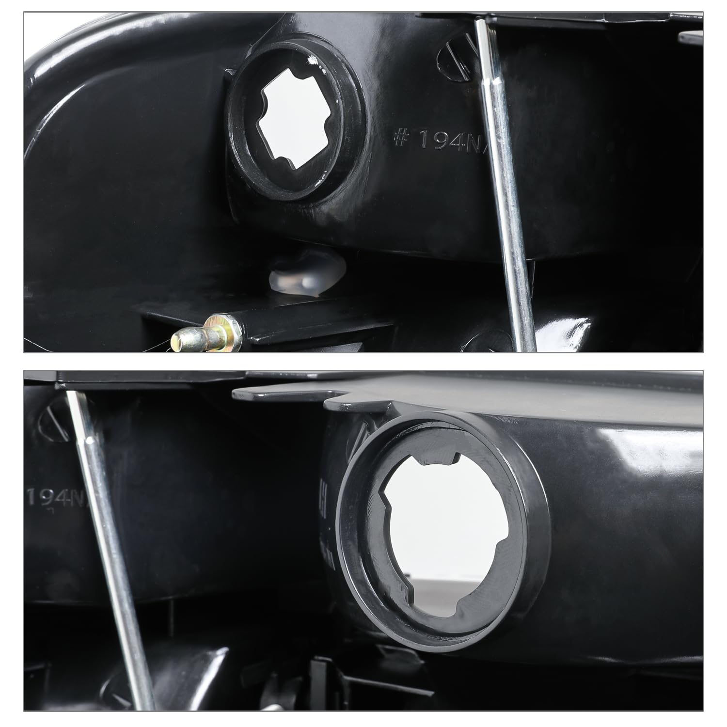 M-AUTO Left & Right Headlight Assembly with 2 Pre-installed 6000K LED Bulbs - Compatible with 1995-2001 Ford Explorer & 1997 Mercury Mountaineer - Black Housing Clear Lens Headlamps for Enhanced Night Driving Visibility