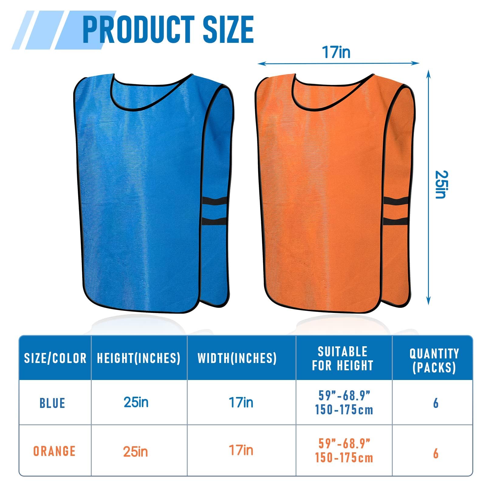 Scrimmage Training Vest 12 Pack - Reversible Soccer Pinnies for Adults & Youth - Breathable Mesh Practice Bibs for Soccer, Basketball, Flag Football - Ideal for Team Drills, PE Classes & Sports Camps