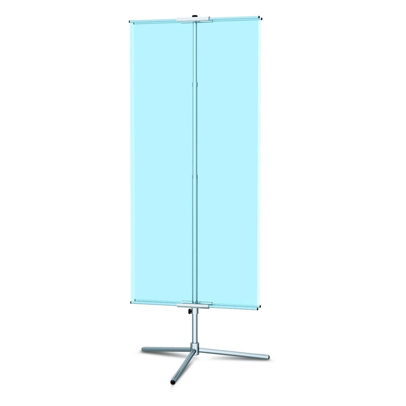 Classic Banner Stand with Travel Base - Satin Silver, 24 Inch - Perfect for Trade Shows, Events, and Retail Displays