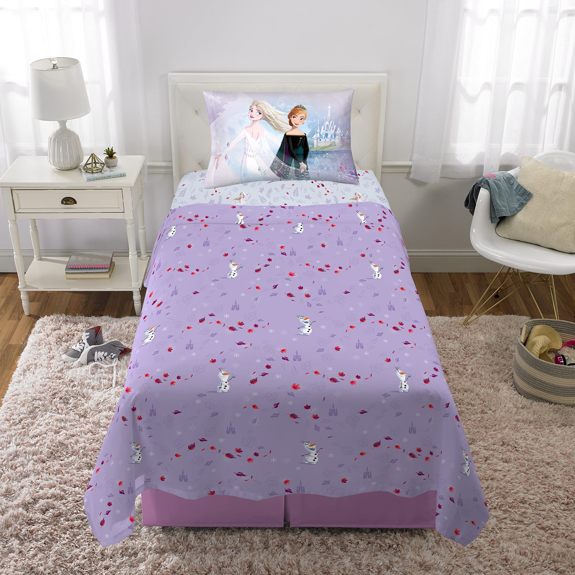 Disney Frozen 2 Twin Size Kids Bedding Set - Ultra Soft Microfiber Sheet for Boys & Girls | Perfect for Kids' Rooms, Sleepovers & Themed Bedrooms