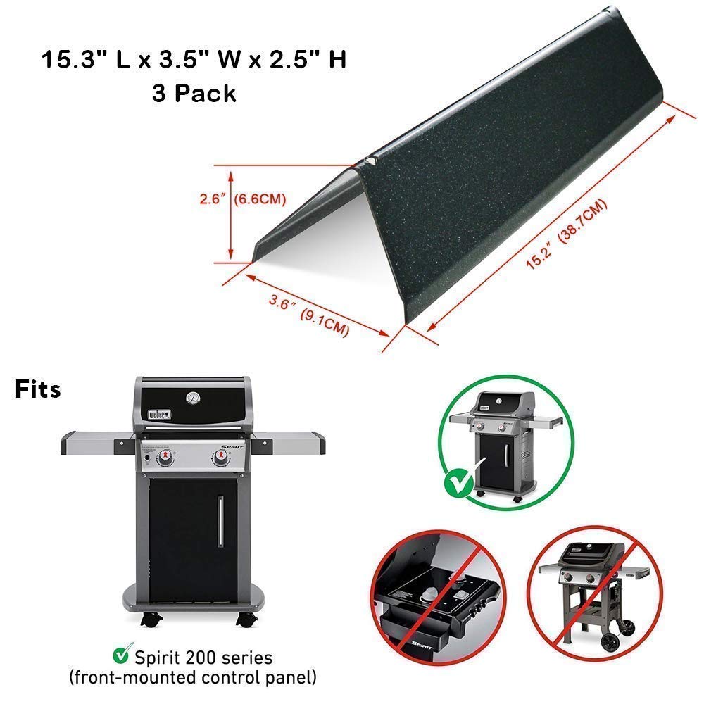 Uniflasy 7635 Flavorizer Bars & 69785 Burner Tubes Replacement Kit for Weber Spirit 200 Grill - Includes 7642 Igniter Button, 69866, 7637 Cooking Grates & 17.5