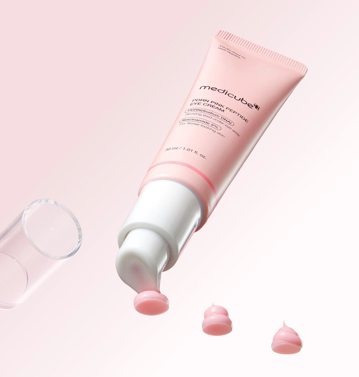 Medicube PDRN Pink Peptide Eye Cream 30ml - Dark Circle & Wrinkle Treatment for Brightening & Anti-Aging | Perfect for Night Routine & Travel Skincare