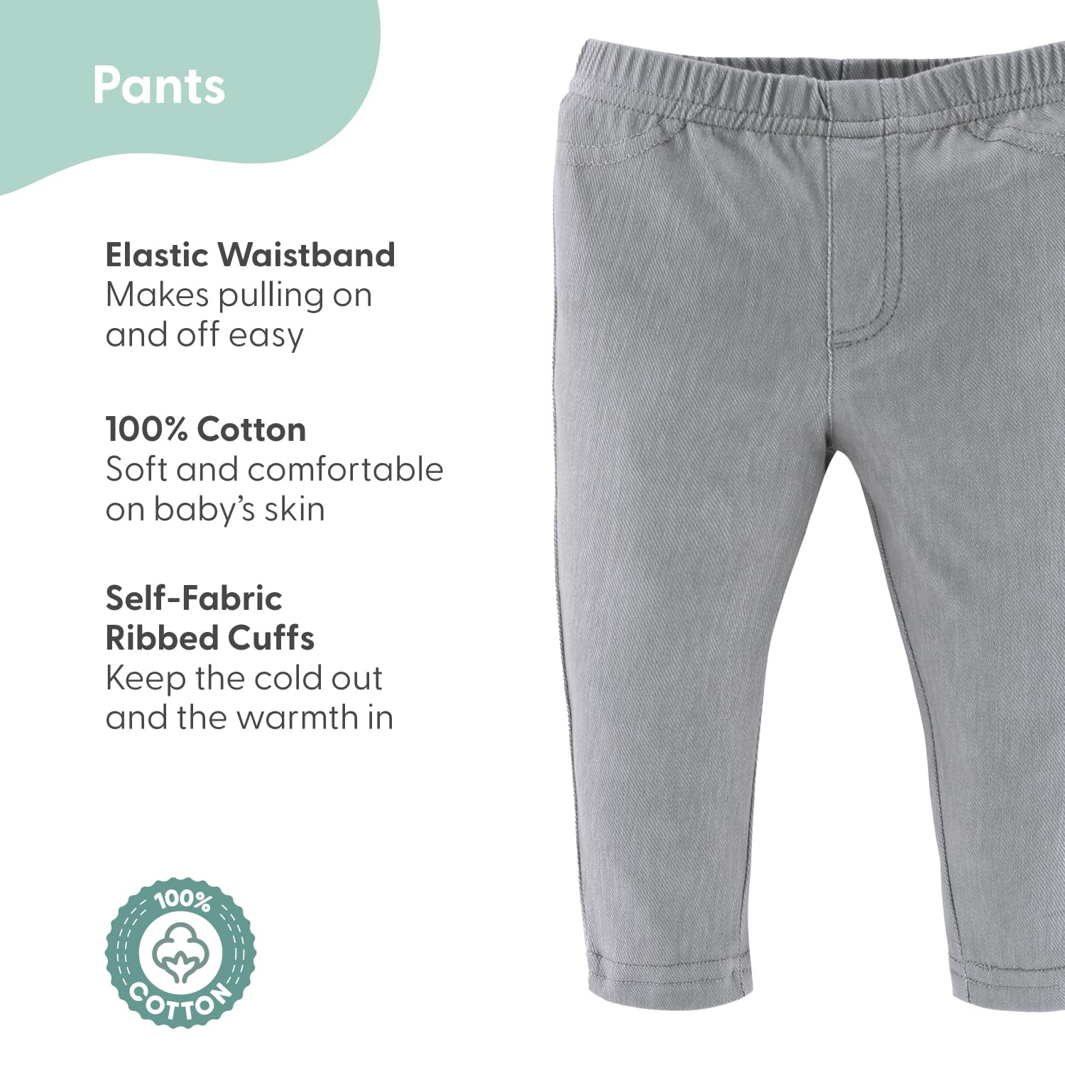 **Peanutshell Baby Pants for Boys & Girls - Soft Stretch Denim Jeans & Jeggings (Newborn-24 Months) - Perfect for Playtime, Daycare & Family Outings**