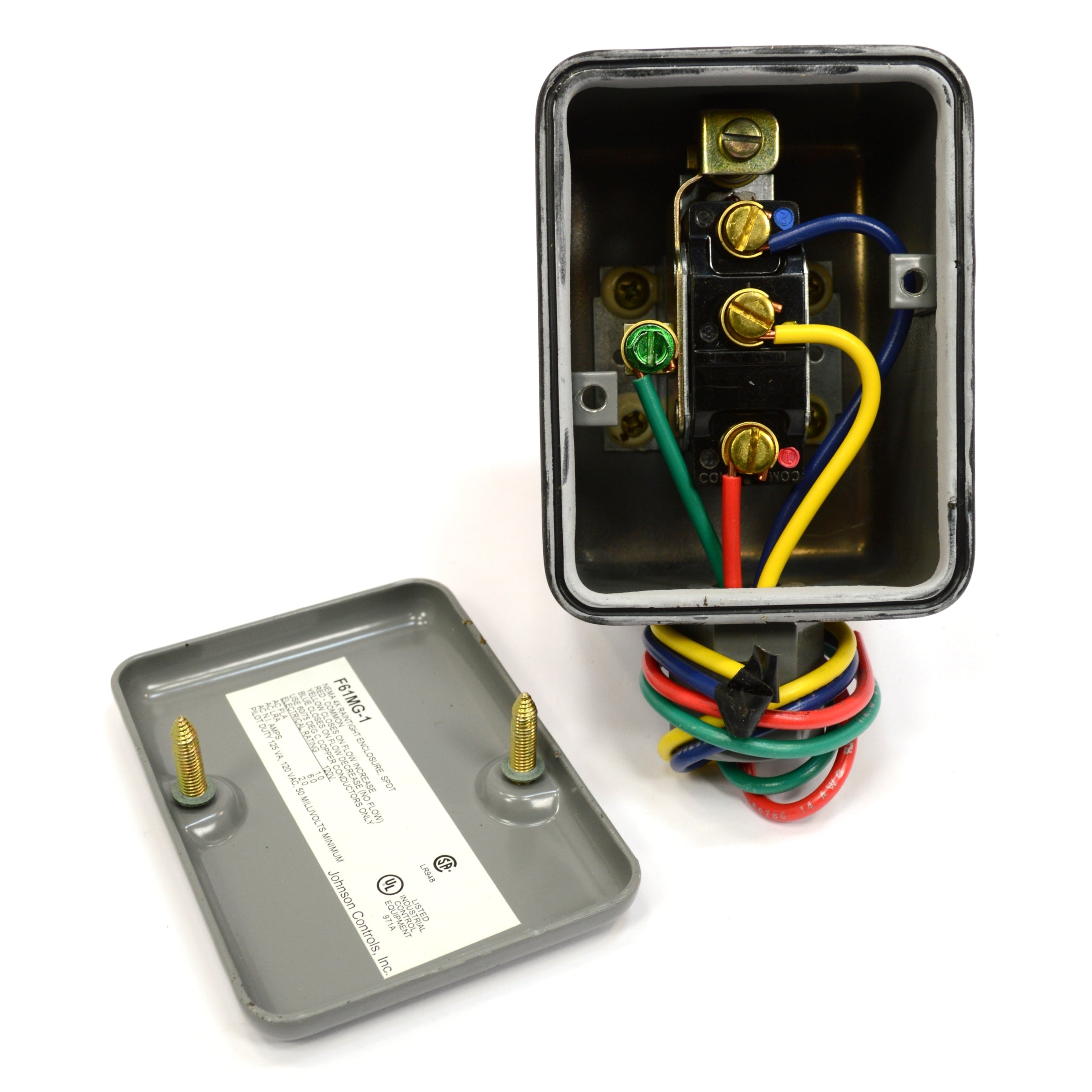Johnson Controls NEMA 4X Raintight Enclosure SPDT Flow Switch F61MG-1 - Water Flow Monitoring for HVAC, Industrial Pumps & Plumbing Systems