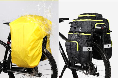 Loyzey 3-in-1 Waterproof Bike Pannier Bag - High Capacity Bicycle Rack Bag, Convertible Backpack & Shoulder Bag with Rain Cover - Perfect for Commuting, Cycling Tours & Outdoor Adventures