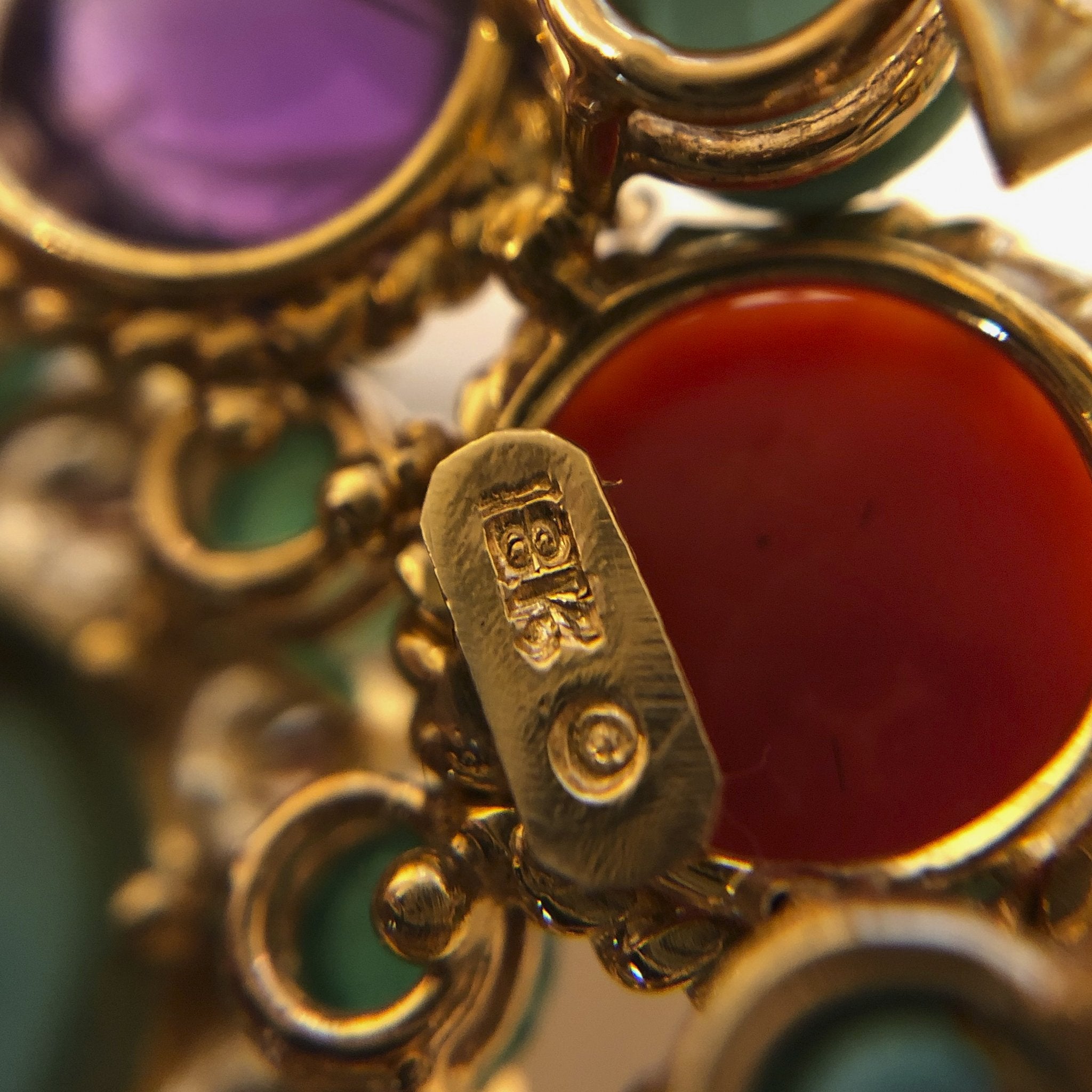 Henry Dunay Exquisite Multi-Gemstone Brooch - 18K Gold Floral Pin for Women | Perfect for Weddings, Galas & Special Occasions