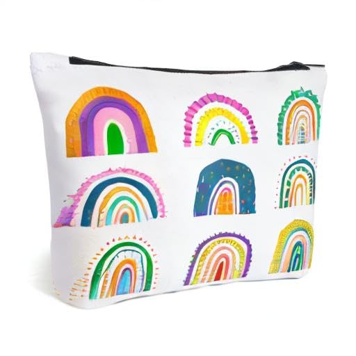 Inspiring Travel Makeup Bag for Women - Rainbow Cosmetic & Toiletry Organizer - Perfect Birthday Gift for Her, Daughter, Granddaughter - Ideal for Travel, Gym & Daily Beauty Essentials