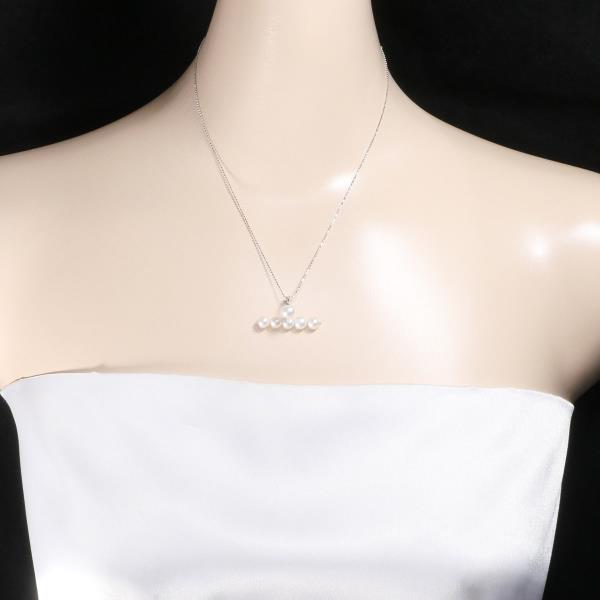 10K White Gold Pearl & Zirconia Pendant Necklace for Women - Elegant Bridal Jewelry, Anniversary Gift, Party Wear Accessory