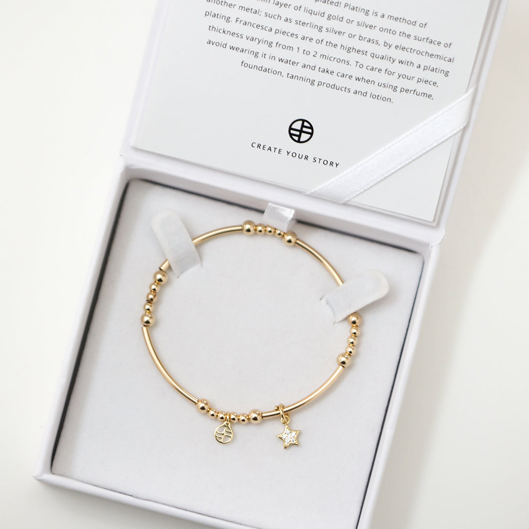 Lucky Star Charm Bracelet for Women - Elegant Adjustable Zodiac Jewelry Gift for Birthday, Anniversary & Everyday Wear - Perfect for Boho, Casual & Party Outfits