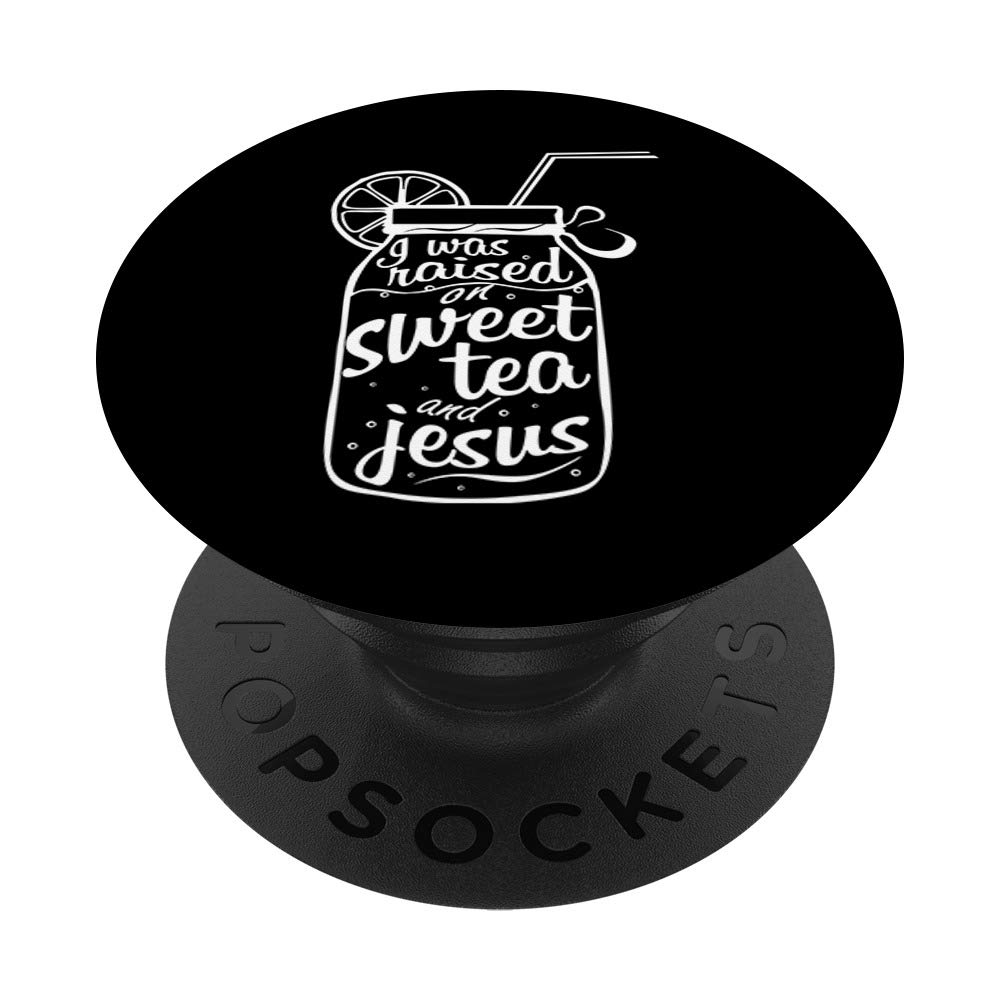 Raised on Sweet Tea and Jesus - Cute Christian Black T-Shirt - Perfect for Church, Bible Study & Christian Events