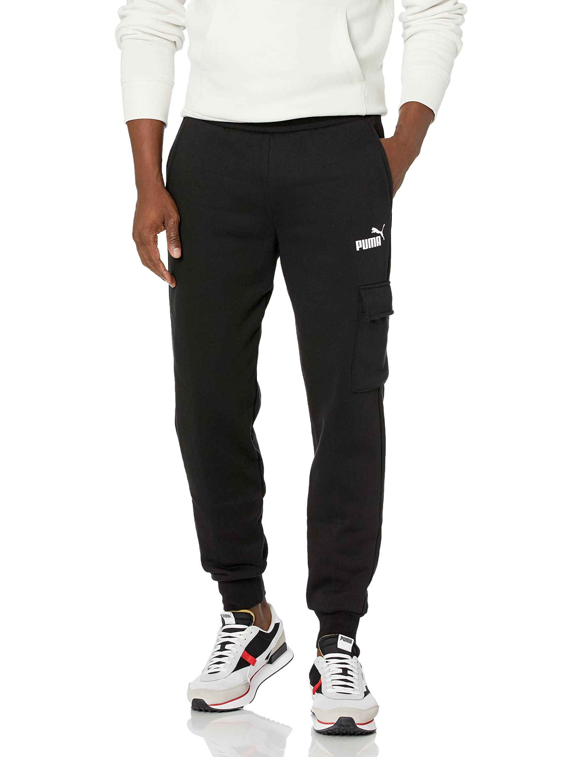 PUMA Men's Essentials Cargo Pants - Comfortable Casual Workout Joggers with Multiple Pockets | Perfect for Gym, Hiking, Travel & Everyday Wear
