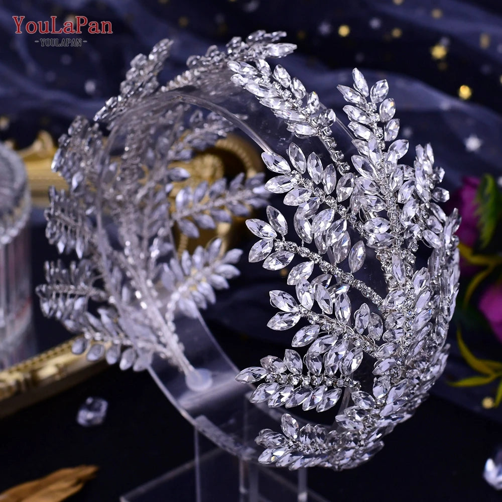 Sparkling Rhinestone Bridal Tiara - Elegant Crystal Wedding Headpiece for Bride, Princess, Prom & Special Occasions