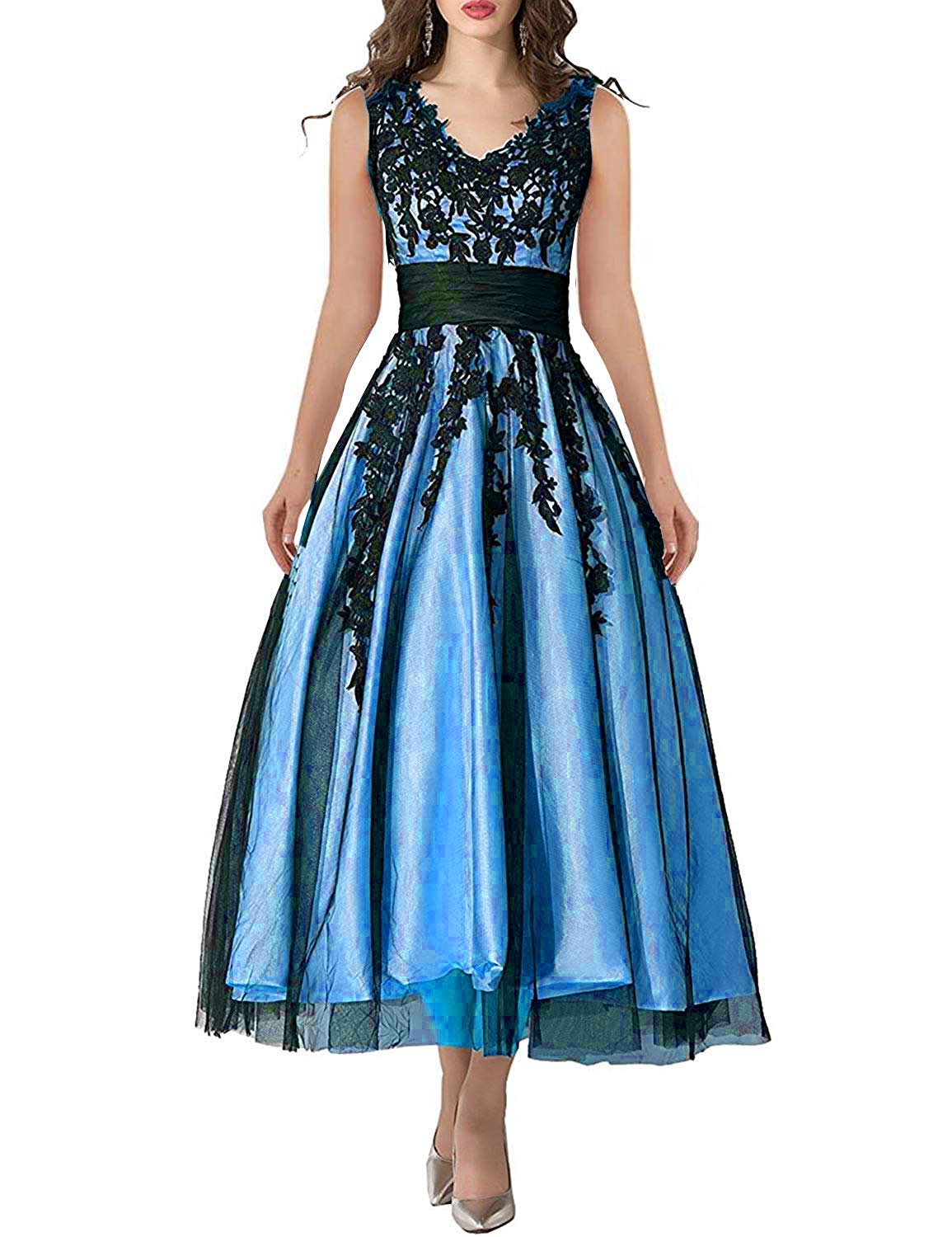 Elegant Black Lace Applique Tulle Long Formal Evening Dress for Women - Perfect for Prom, Wedding Guest, Gala & Special Occasions