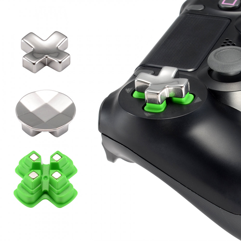 eXtremeRate Magnetic Metal Custom Button & Adjustable D-Pad Replacement Kit for PS4 Pro/Slim Controller (3-in-1) - P4J1001 | Gaming Accessories for Enhanced Playstation 4 Controller Performance