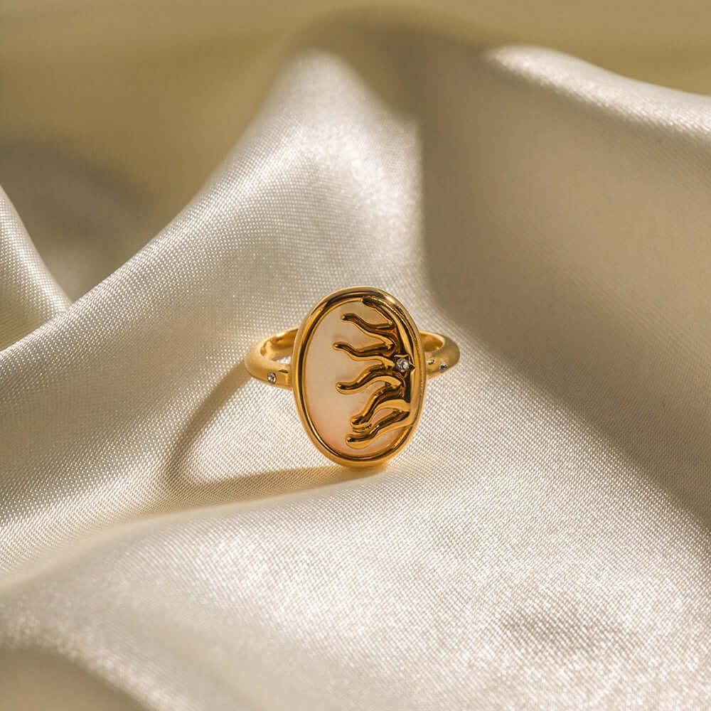 18K Gold Shell Midi Ring for Women - Elegant Thumb Ring Jewelry Gift (JDR001) | Perfect for Parties, Weddings & Everyday Wear