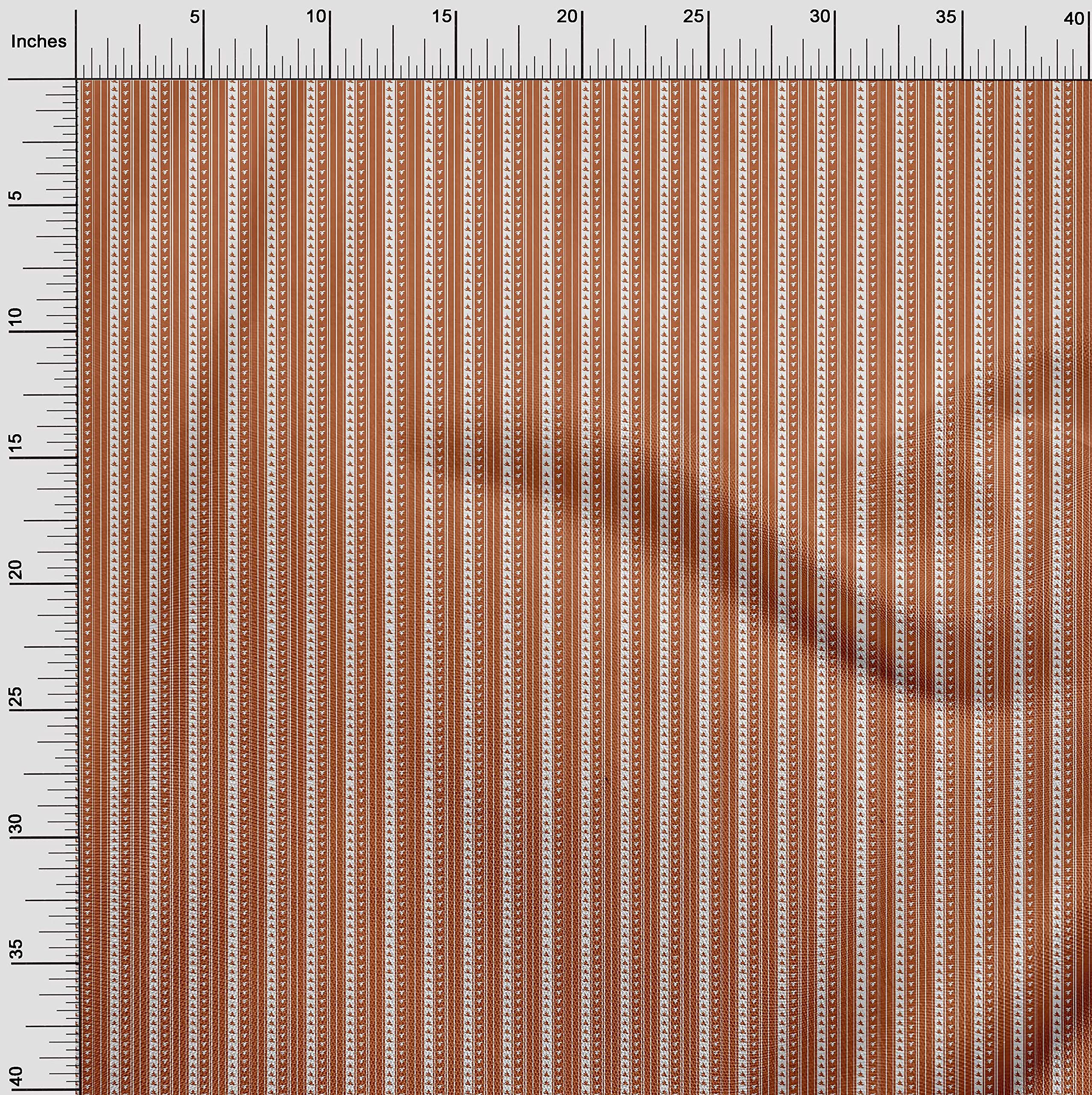 oneOone Georgette Viscose Rust Brown Fabric - 42 Inch Wide Printed Sewing Material by The Yard for DIY Clothing, Dresses & Home Decor | Christmas Crafting & Holiday Sewing Projects