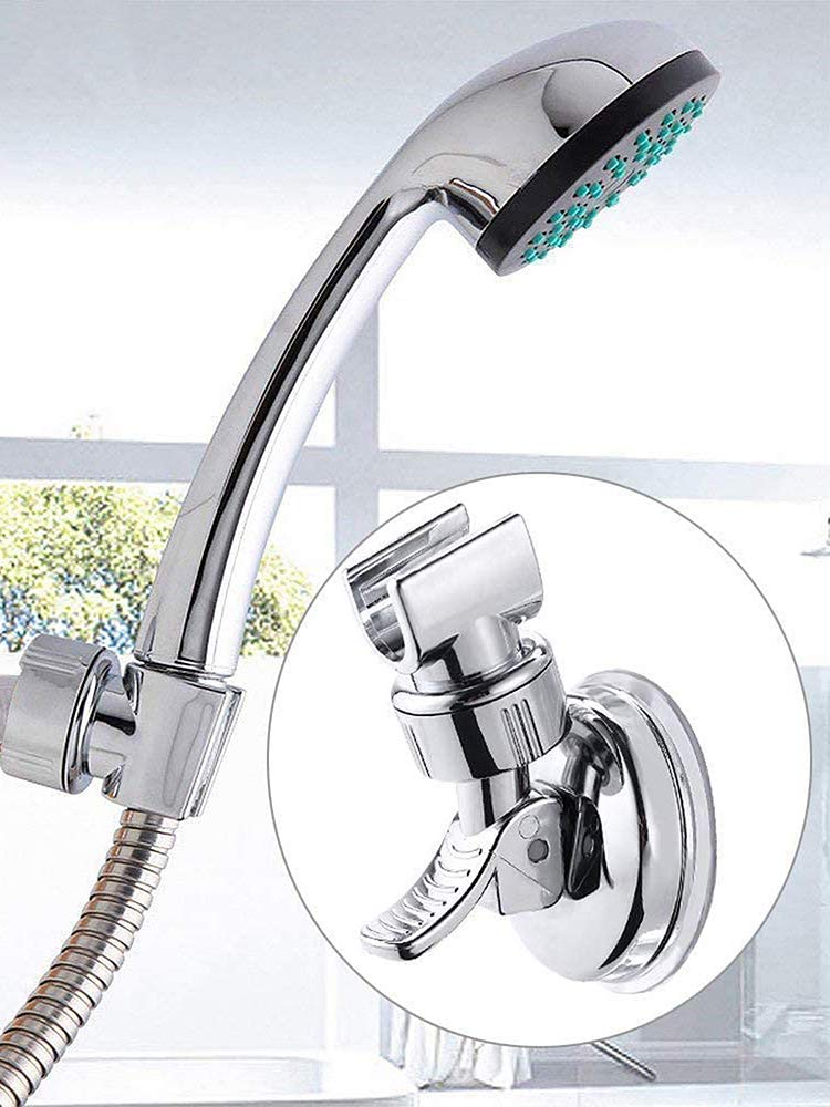 Universal Adjustable Suction Cup Shower Head Holder - Wall Mount Bracket for Handheld Shower Wand, RV Bathroom & Home Use - Perfect for Travel, Camping and Small Spaces