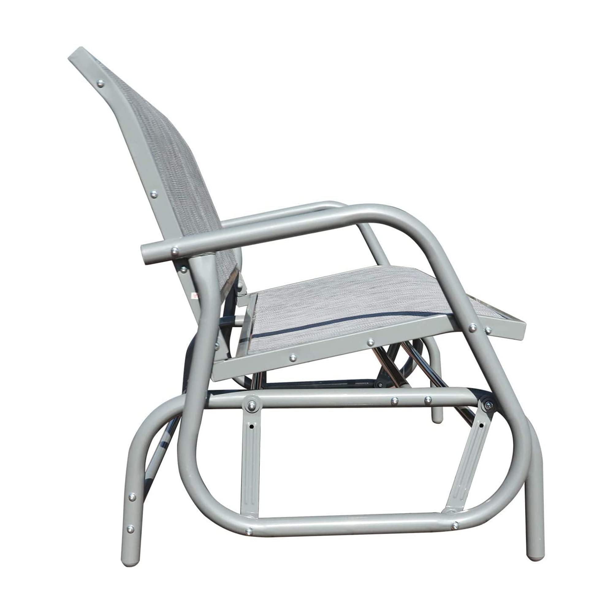GOLDSUN 2-Person Outdoor Patio Swing Glider Chair - Gray Garden Rocking Bench for Backyard, Deck, Poolside Relaxation | Perfect for Porch Lounging, Garden Seating, and Outdoor Leisure