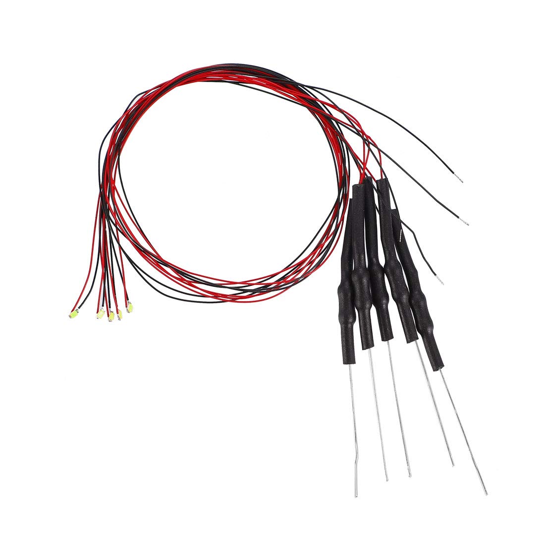 uxcell 5pcs Prewired 0402 White SMD LED Light Emitting Diodes - DC 6-18V Micro Wired Soldered Mini LED Lights with Resistor for PCB, Electronics Projects & DIY Circuits