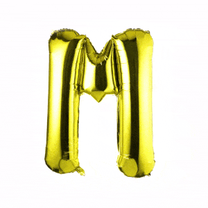 Balloonify Gold Mylar Letter M Balloon - 40 Inch Large Foil Balloon for Birthday Party Decorations, Wedding, Baby Shower & Special Events - 1 Count Box