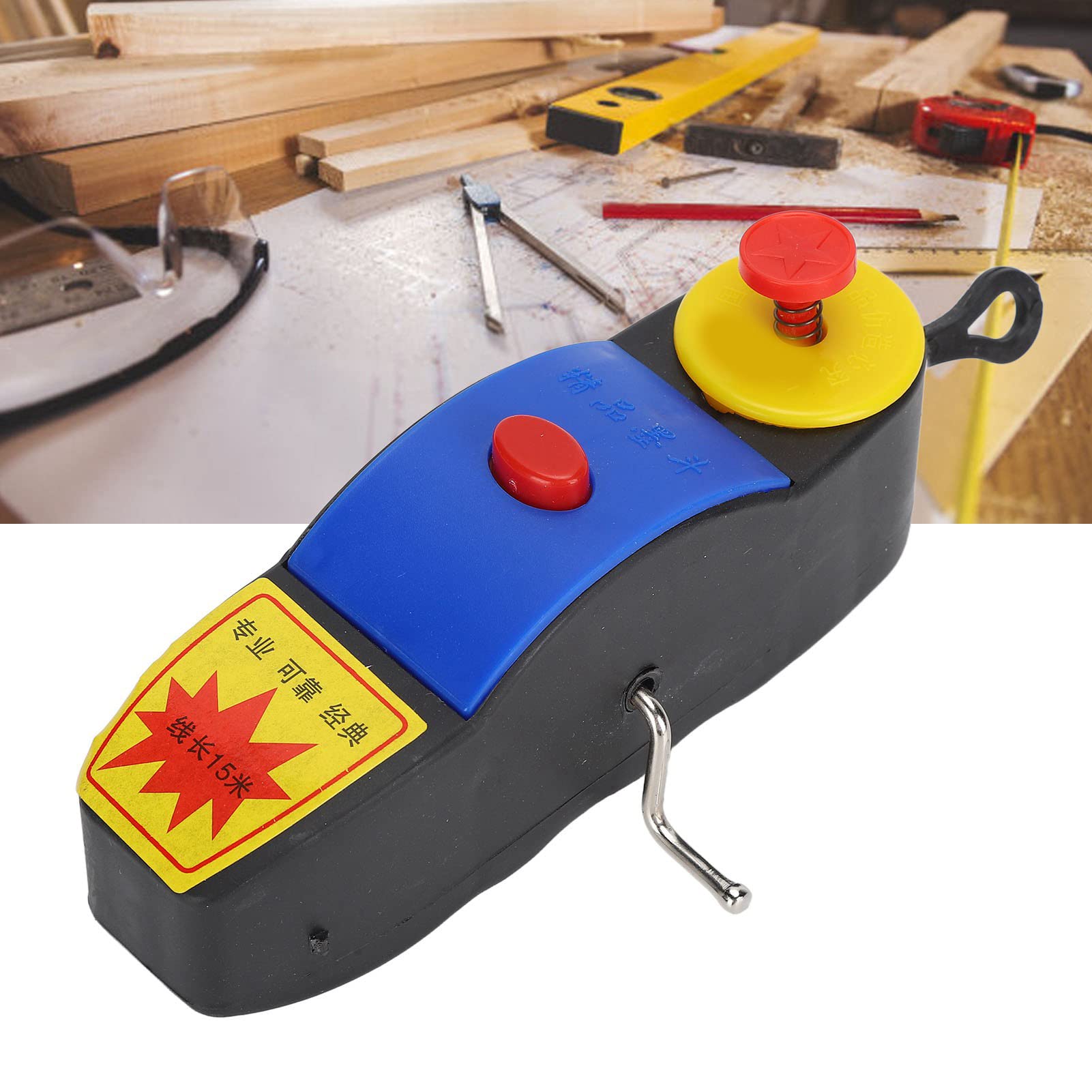 Professional Chalk Line Tool - Manual Carpenter Chalk Box with Ink Marker for Woodworking, Construction & DIY Projects - Perfect for Measuring, Marking & Layout Work