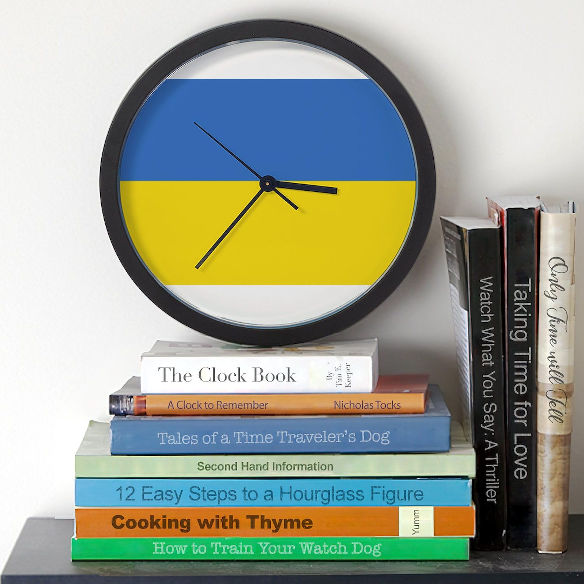 Ukraine Flag 10 Inch Wall Clock - Stylish Home & Office Decor for Living Room, Kitchen, Bedroom or Workspace | Perfect Gift for Ukrainian Pride & Patriotism