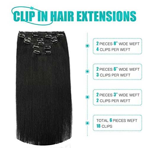 Premium Double Weft Clip-in Human Hair Extensions - 100% Remy Human Hair for Length & Volume | Perfect for Parties, Weddings & Everyday Styling