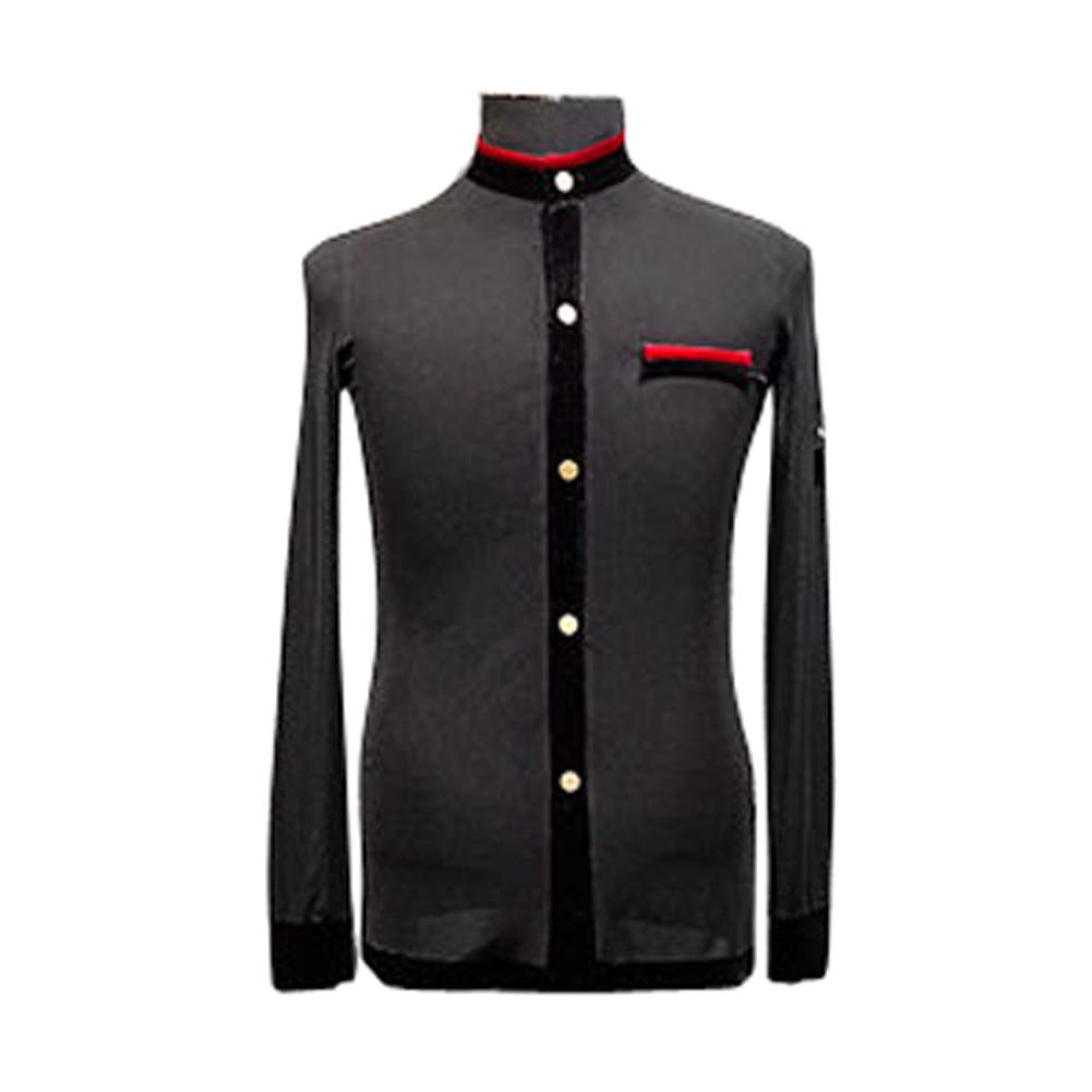 YUMEIREN Men's Latin Ballroom Dance Shirt - Slim Fit Performance Shirt for Salsa, Tango & Ballroom Dancing - Perfect for Dance Competitions & Social Events