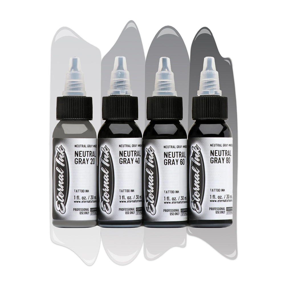 Eternal Ink Neutral Opaque Set - 4 Bottles (1oz Each) for Tattoo, Calligraphy & Permanent Makeup | Professional Quality Ink for Artists