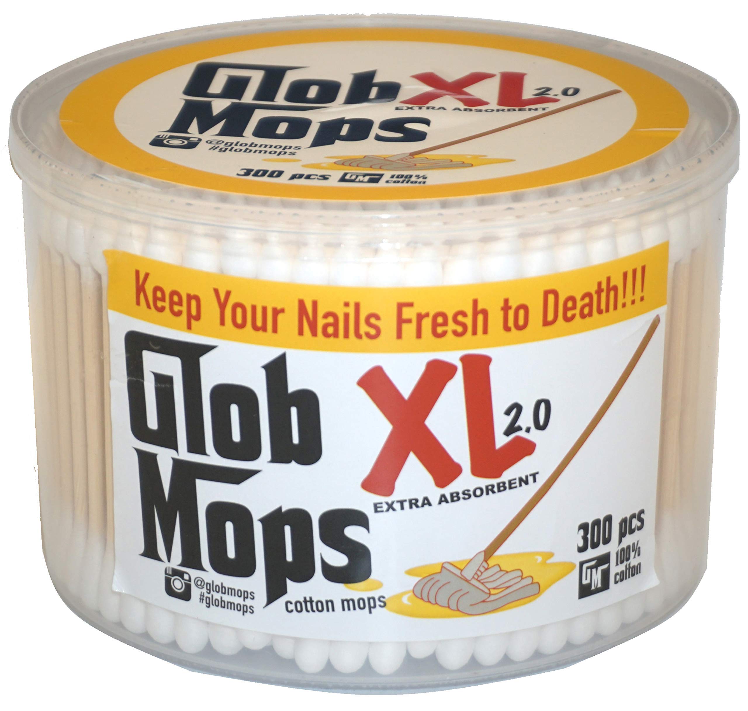 Glob Mops XL 2.0 Limited Edition XC - Premium 300 Cotton Swabs Floor Mop - Black - Heavy Duty Cleaning for Hardwood, Tile & Laminate Floors