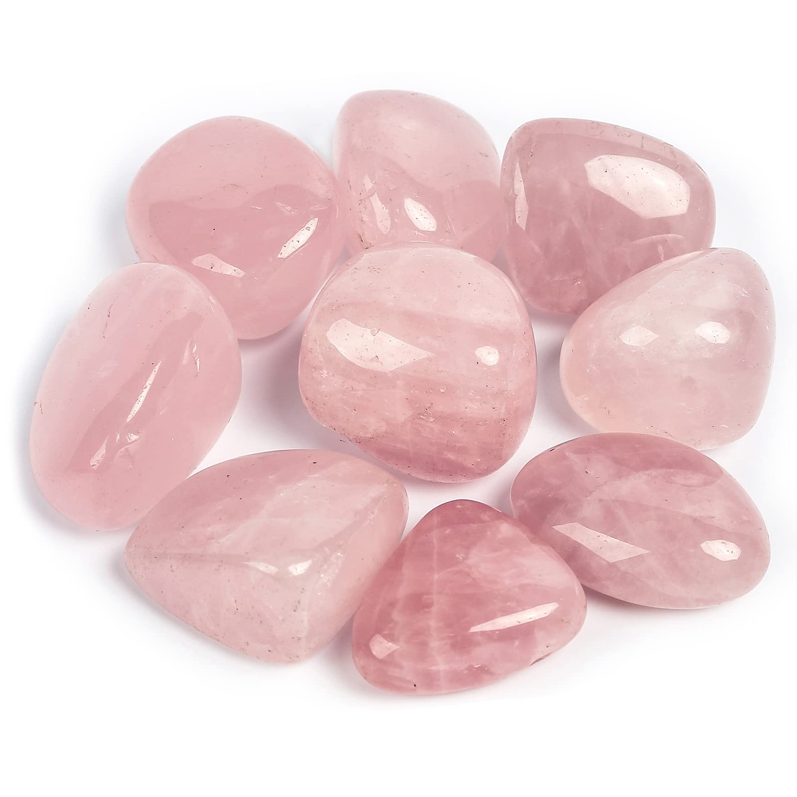 ZenQ 1/2 lb Tumbled Rose Quartz Stones - Natural Healing Crystals from Brazil for Wicca, Reiki, Energy Work, Chakra Balancing & Meditation | Perfect for Home Decor, Jewelry Making & Spiritual Gifts