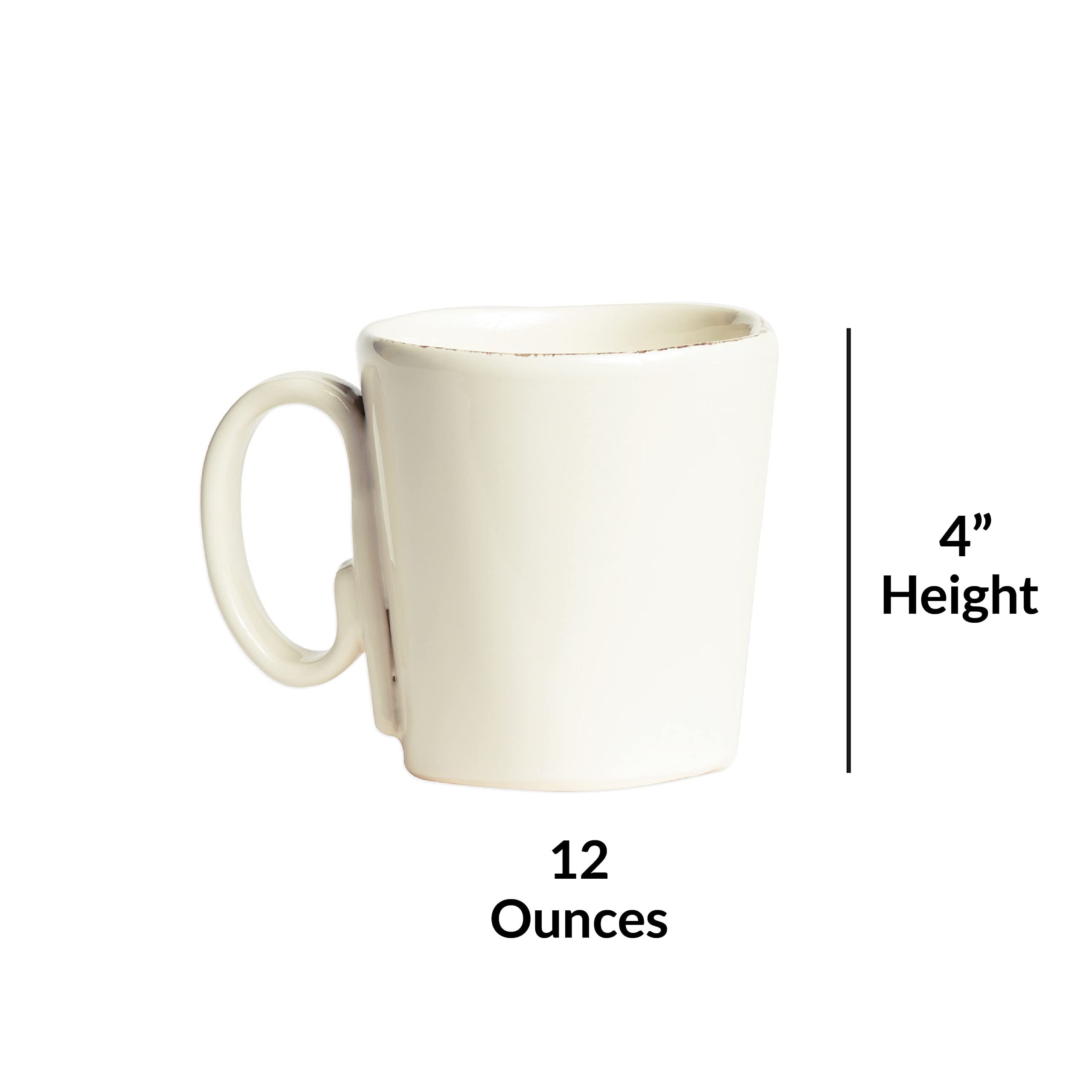 Vietri Lastra Linen 12oz Stoneware Coffee Mugs Set of 4 - 4