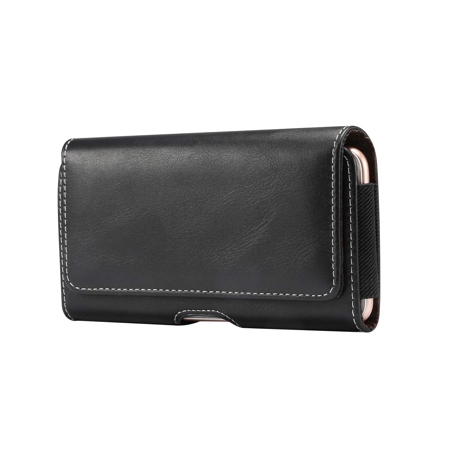 Leather Belt Loop Phone Holster Pouch - Compatible with iPhone 14/13/12/11/SE, Samsung Galaxy S22/S21/A Series, Google Pixel 5/4/3 - Perfect for Work, Hiking & Outdoor Activities
