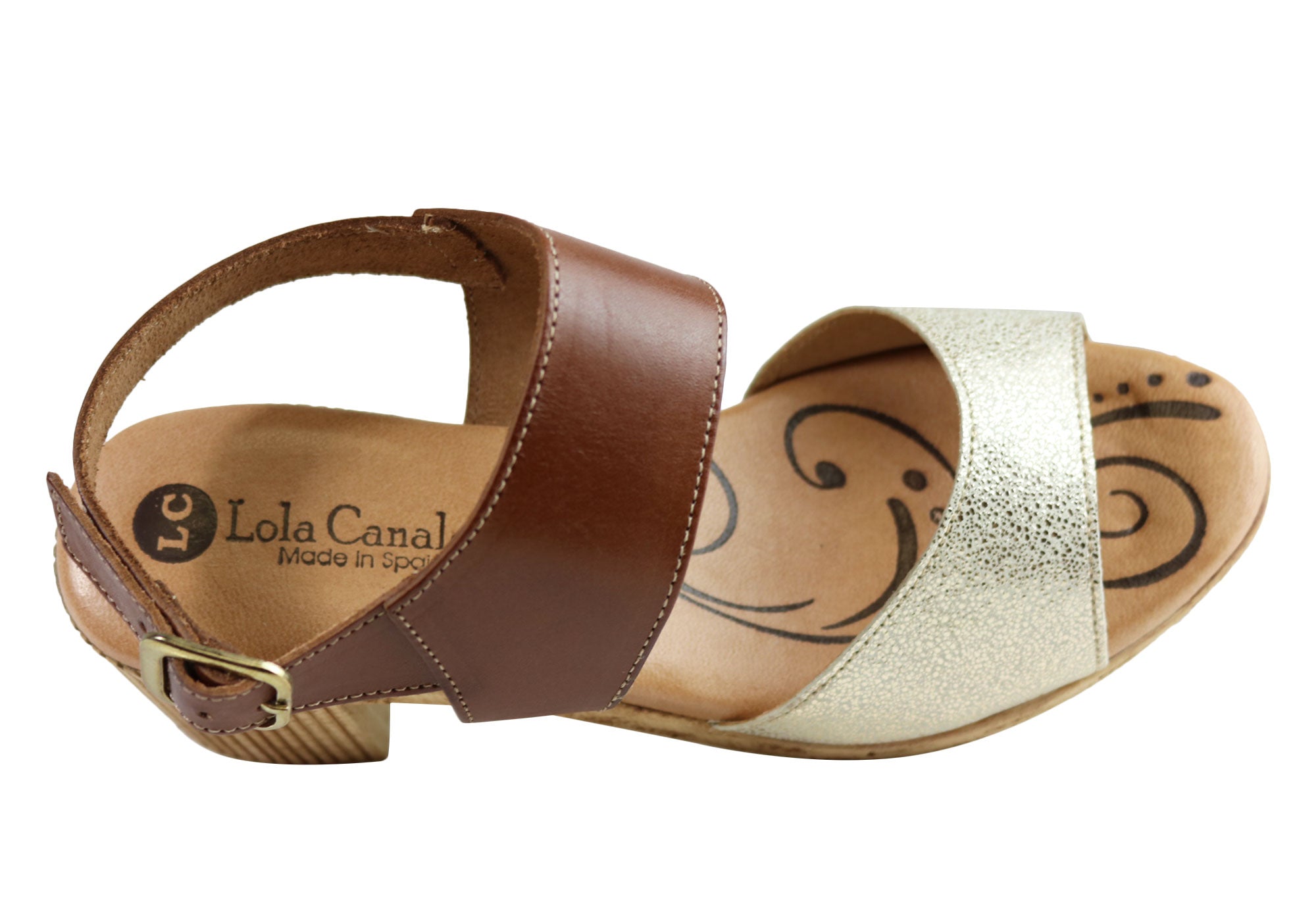 Lola Canales Mia Women's Comfort Leather Mid Heel Sandals - Handmade in Spain - Perfect for Summer Outings, Weddings & Office Wear